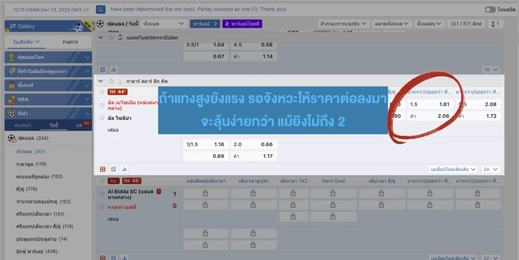 ราคาบอล 0.75